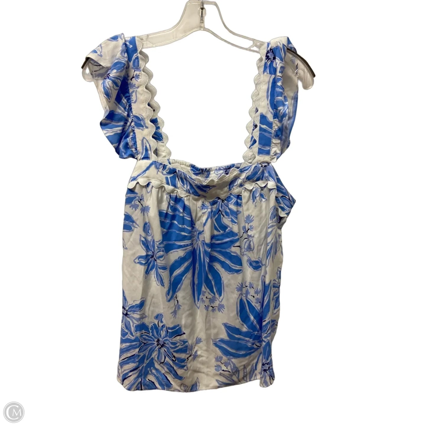 Top Sleeveless Designer By Lilly Pulitzer In Blue & White, Size: L