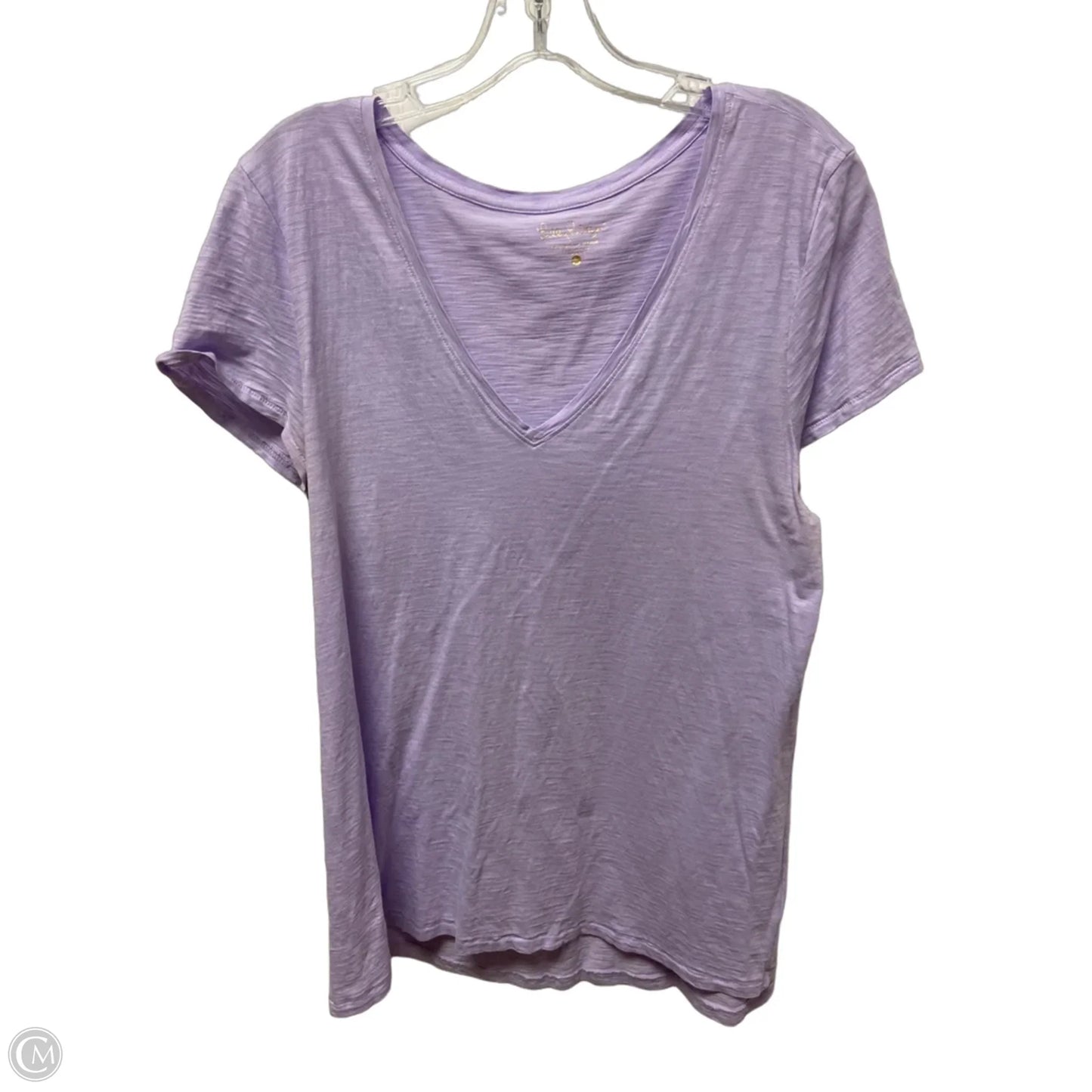 Top Short Sleeve Designer By Lilly Pulitzer In Purple, Size: L