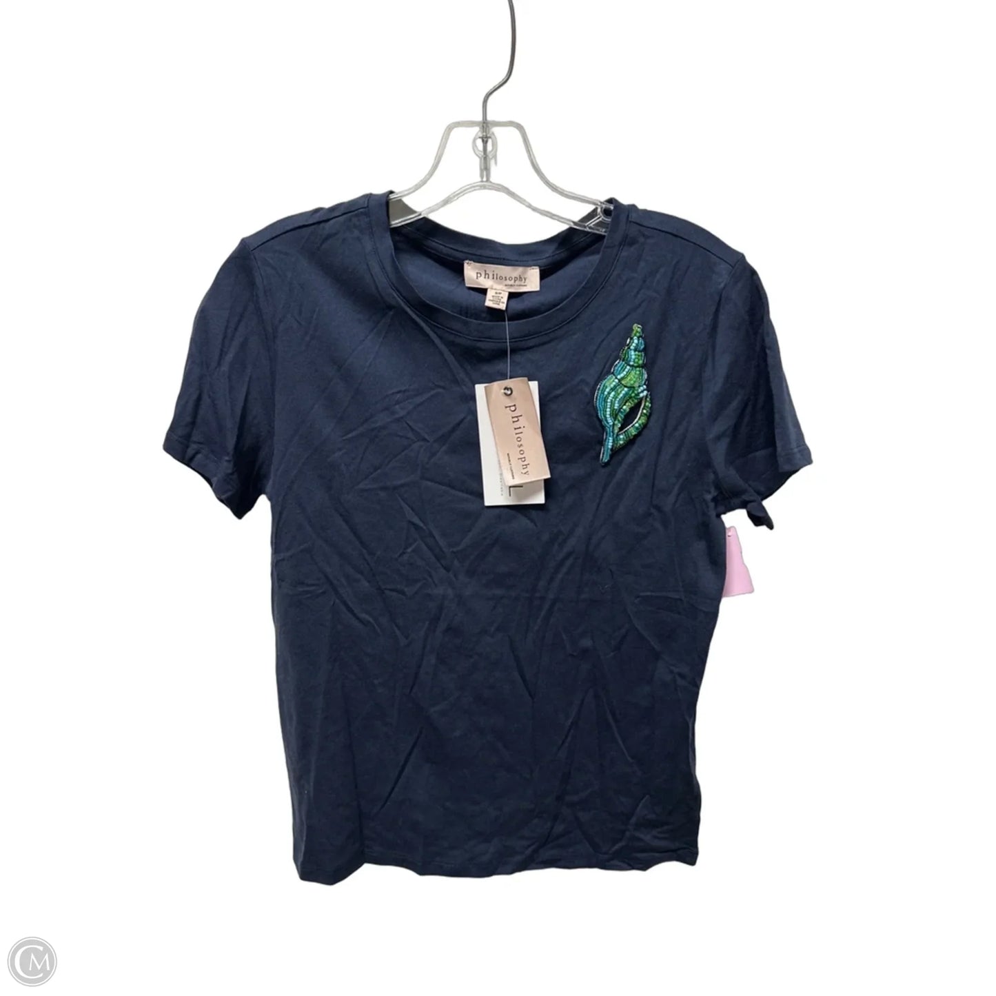 Top Short Sleeve By Philosophy In Navy, Size: S