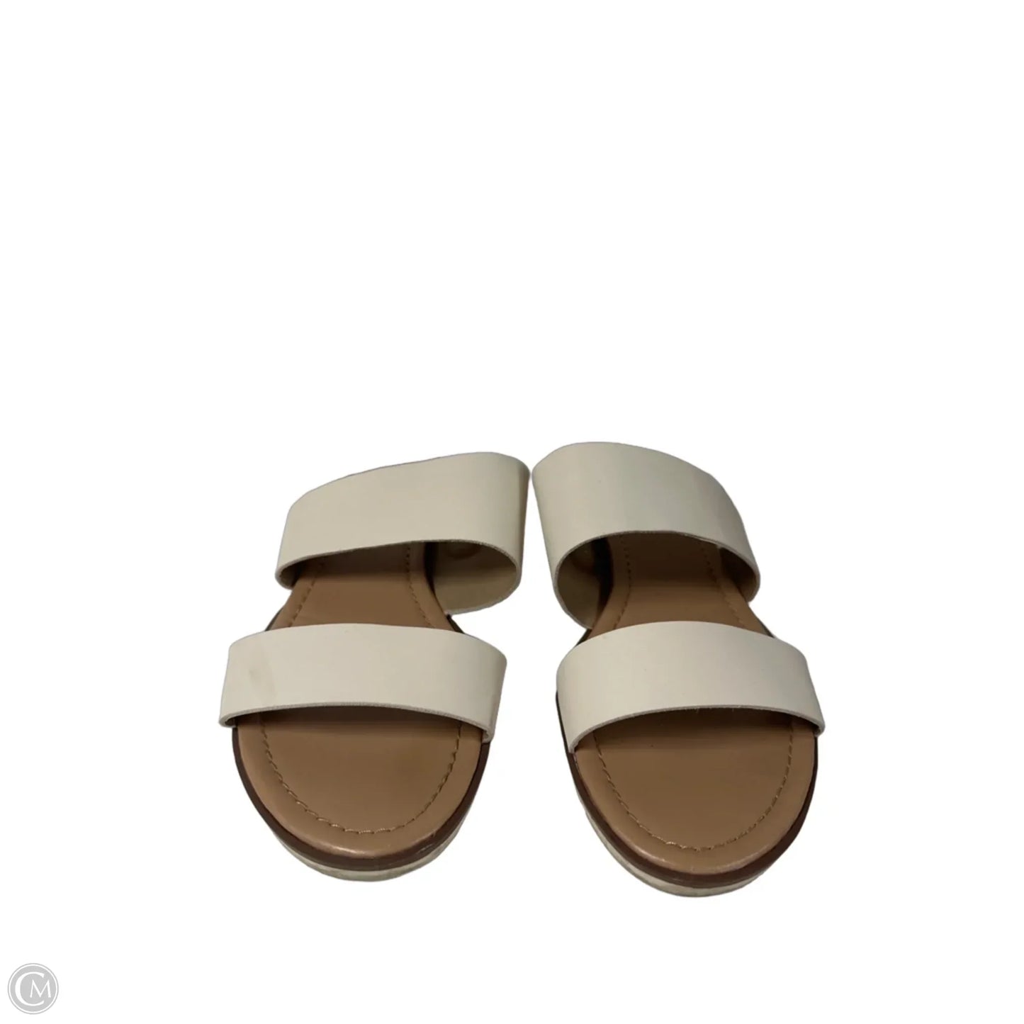 Sandals Heels Wedge By Clothes Mentor In White, Size: 8.5
