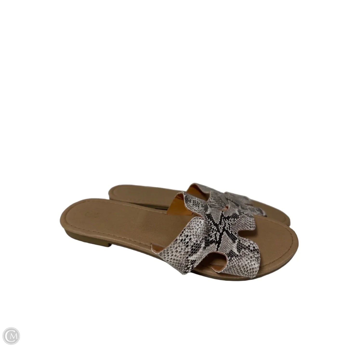 Sandals Flats By Clothes Mentor In Snakeskin Print, Size: 6