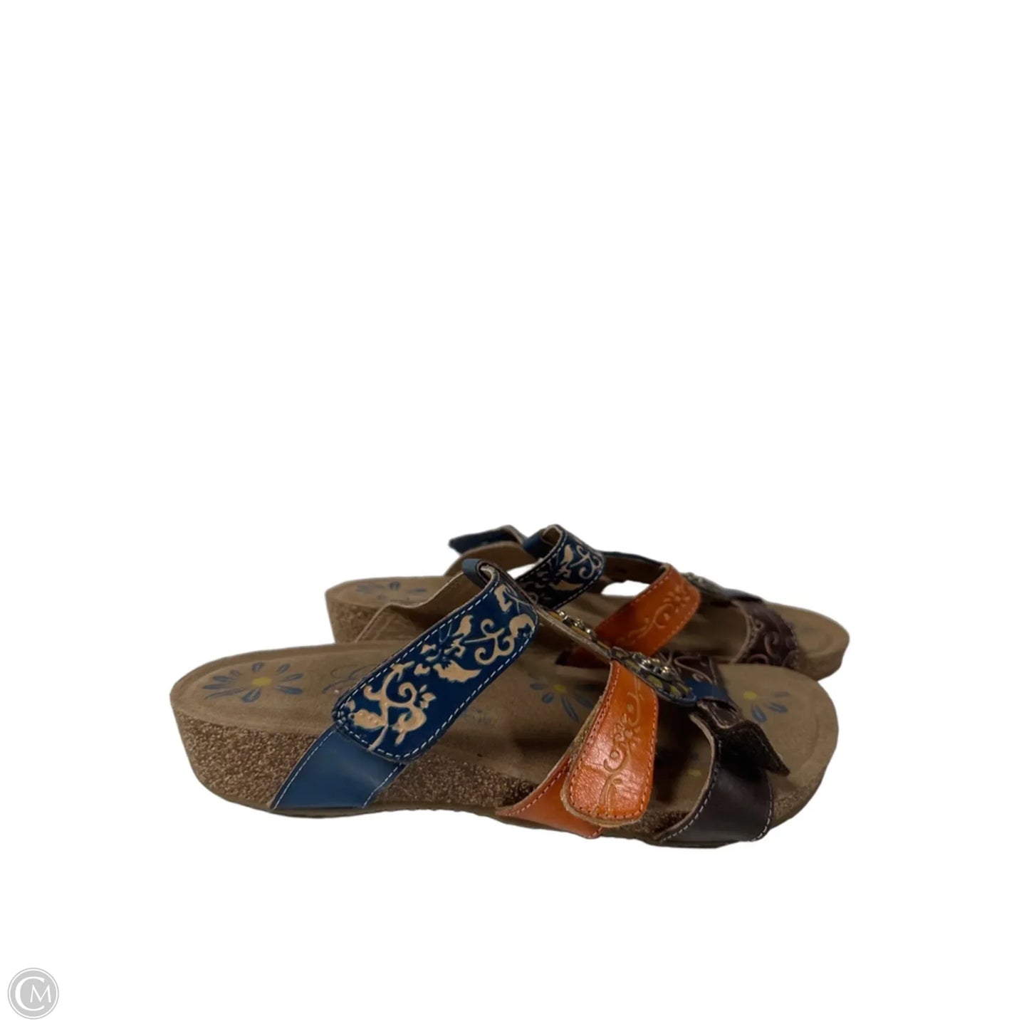 Sandals Flats By Clothes Mentor In Blue, Size: 7