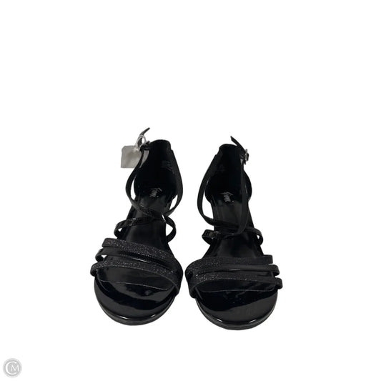 Sandals Heels Wedge By Fioni In Black, Size: 7