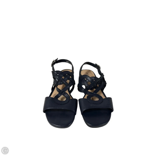 Sandals Heels Block By Easy Street In Navy, Size: 6.5
