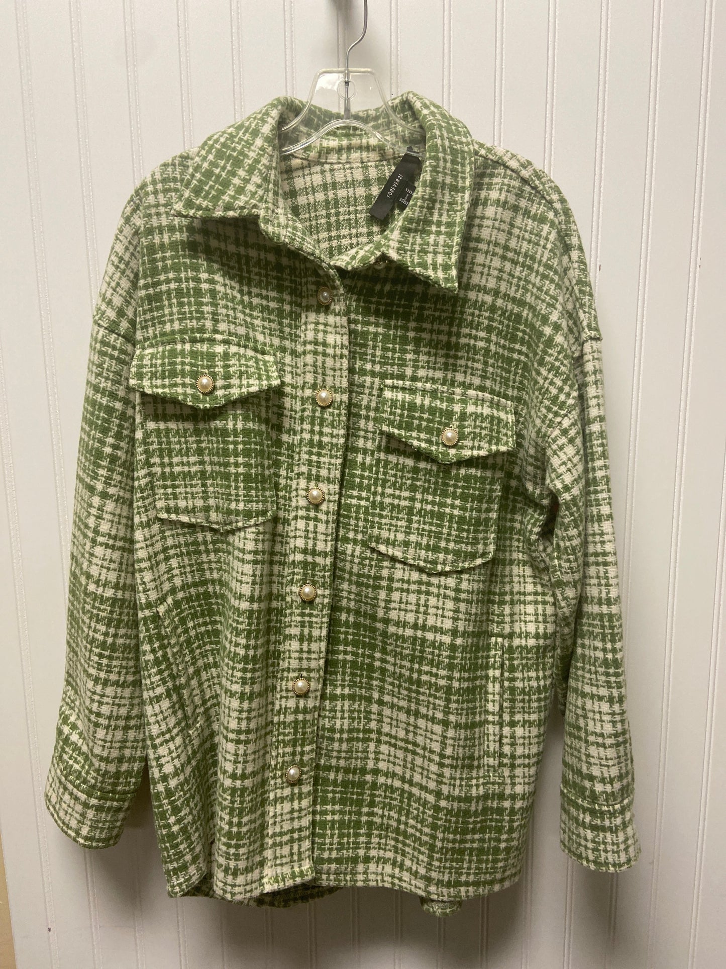 Jacket Fleece By Forever 21 In Green, Size: S