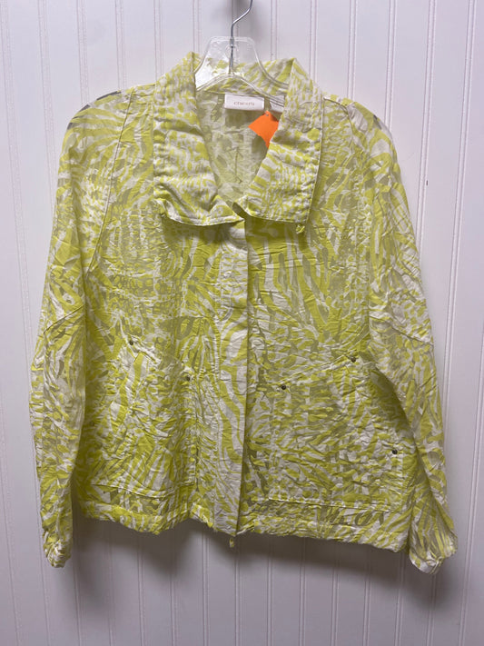 Jacket Shirt By Chicos In Chartreuse, Size: M