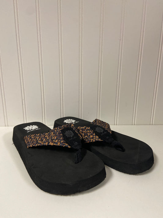 Animal Print Sandals Flip Flops Yellow Box, Size 7