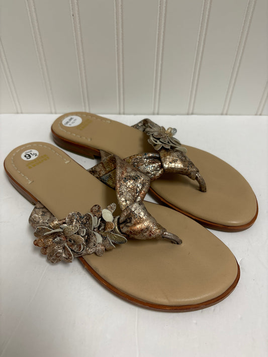 Beige Sandals Flip Flops Johnston & Murphy, Size 9.5