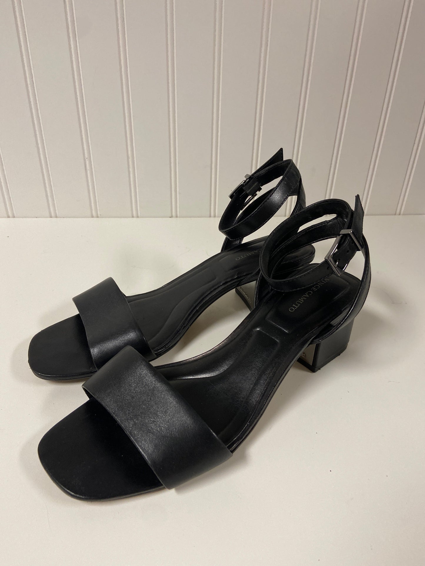 Black Sandals Heels Block Vince Camuto, Size 7.5