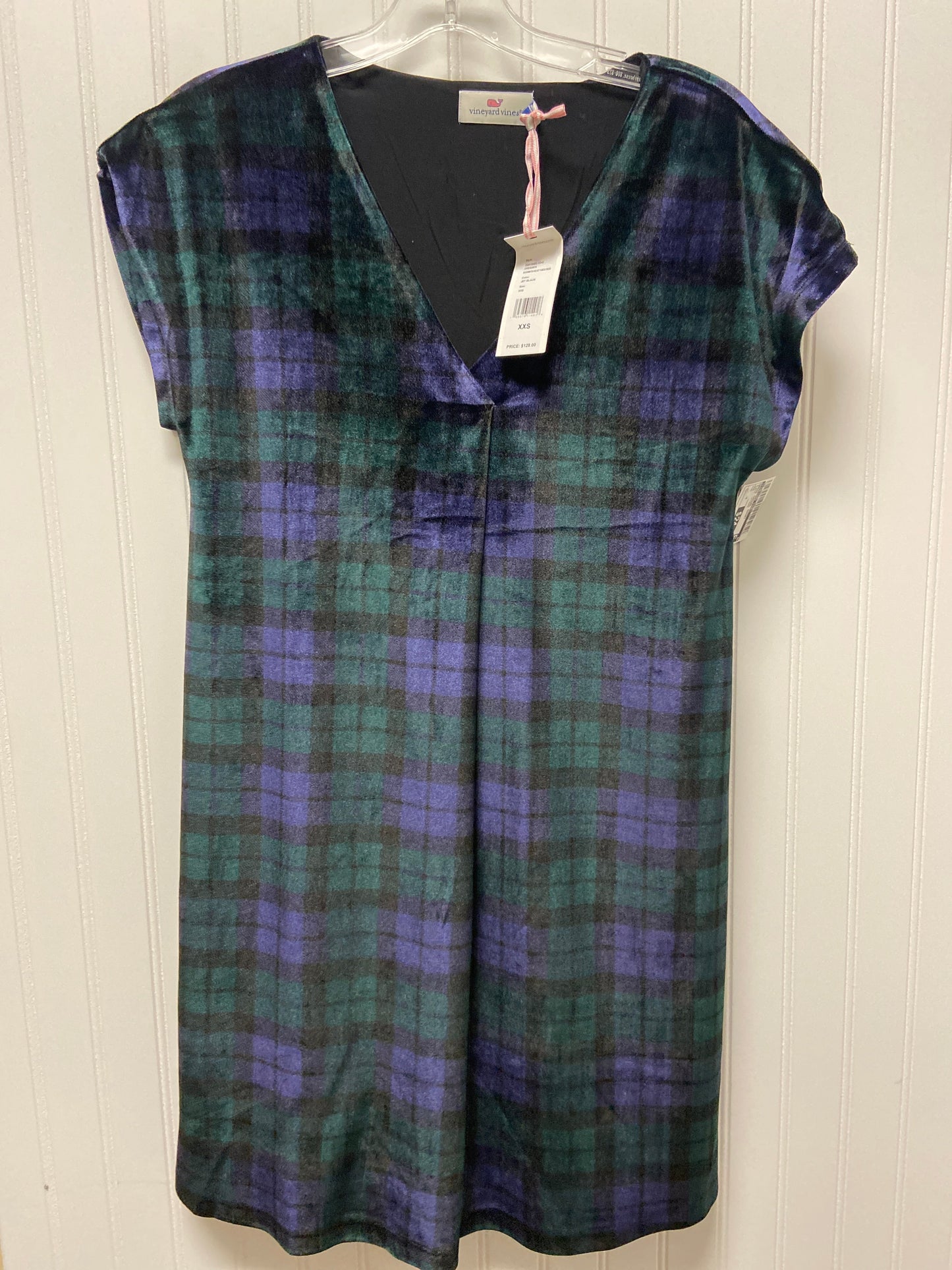 Plaid Pattern Dress Casual Short Vineyard Vines, Size Xxs