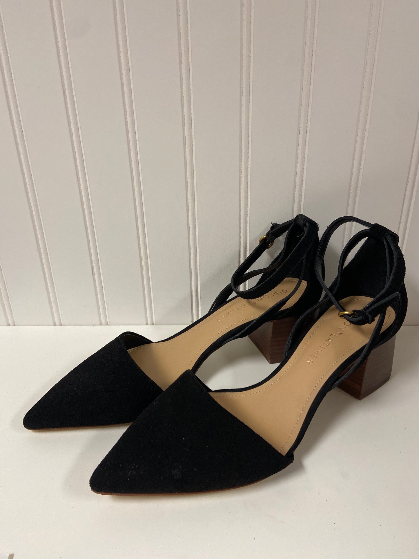 Black Shoes Heels Block Gibson And Latimer, Size 9