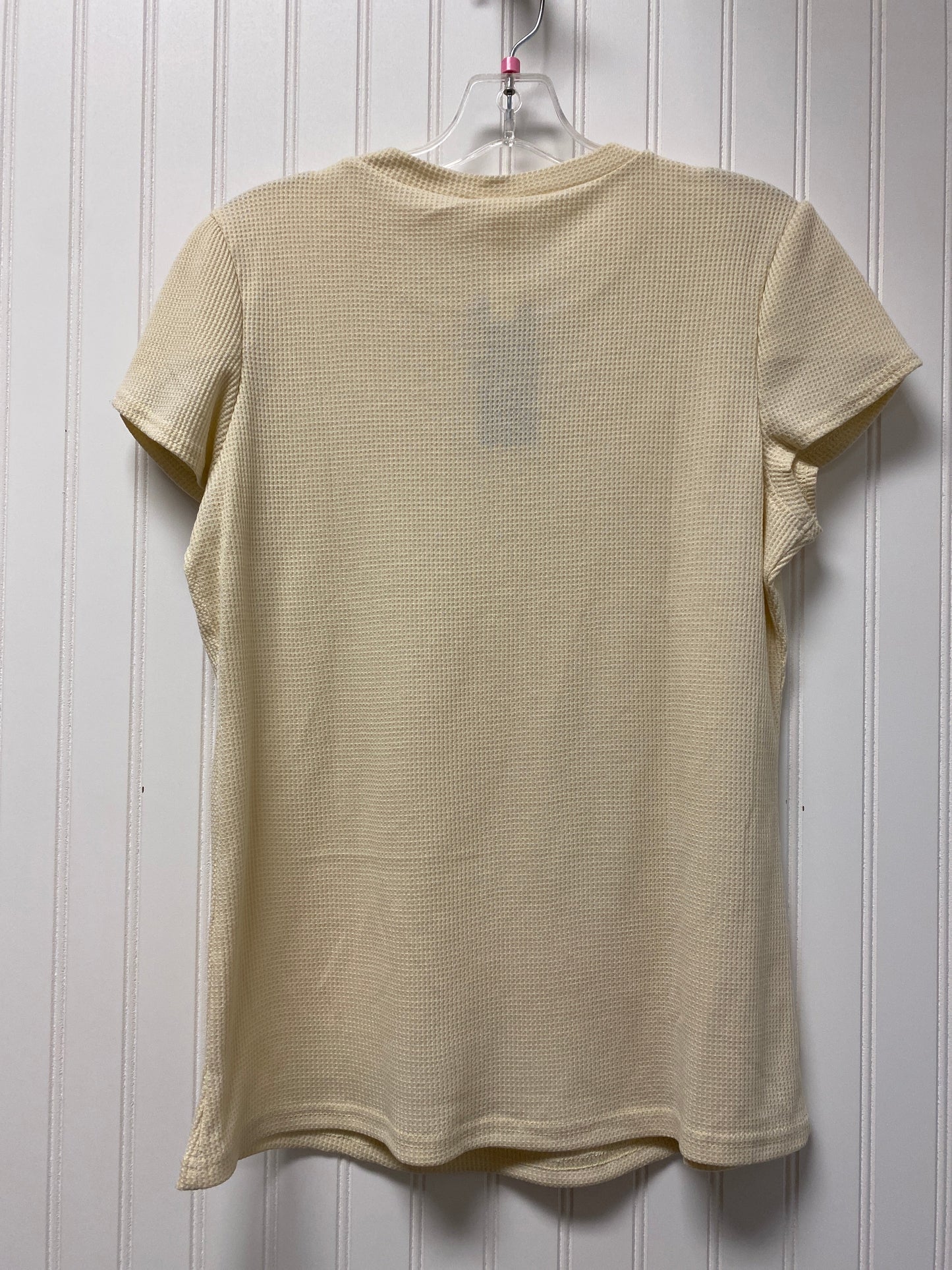 Beige Top Short Sleeve Clothes Mentor, Size M