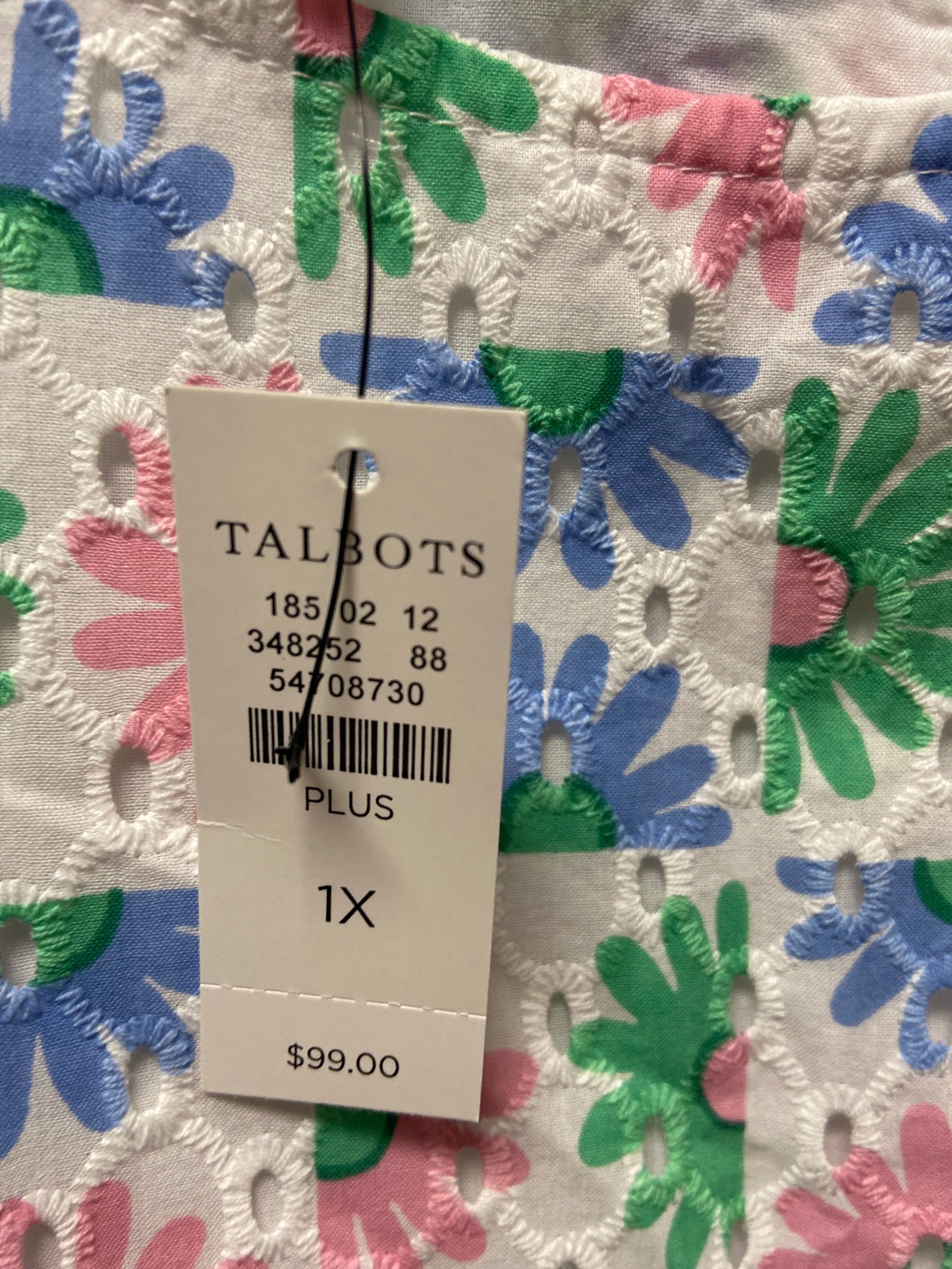 White Top Sleeveless Talbots, Size 1x