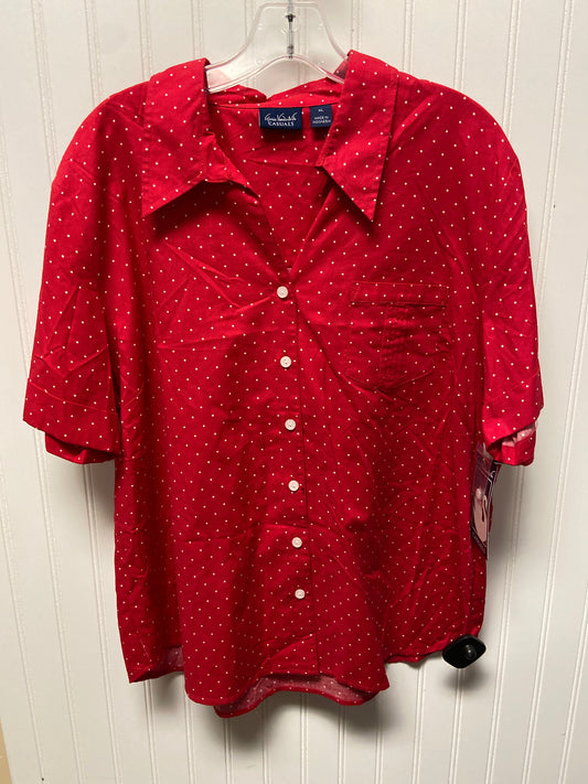 Red Top Short Sleeve Basic Gloria Vanderbilt, Size Xl