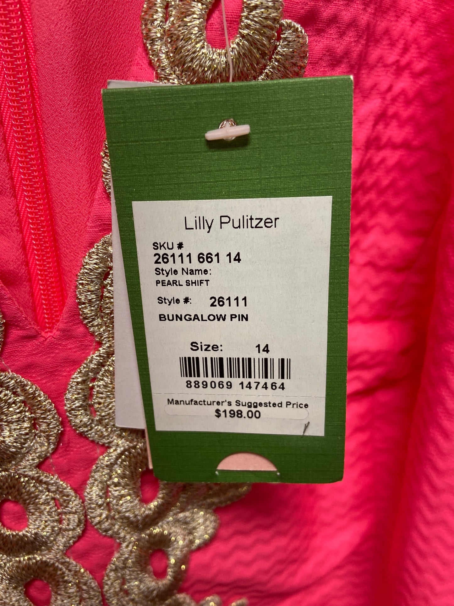 Pink Dress Designer Lilly Pulitzer, Size Xl