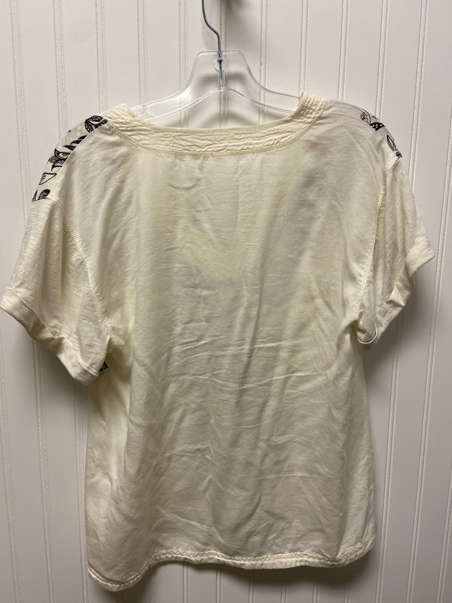 Black & Cream Top Short Sleeve Anthropologie, Size Xs