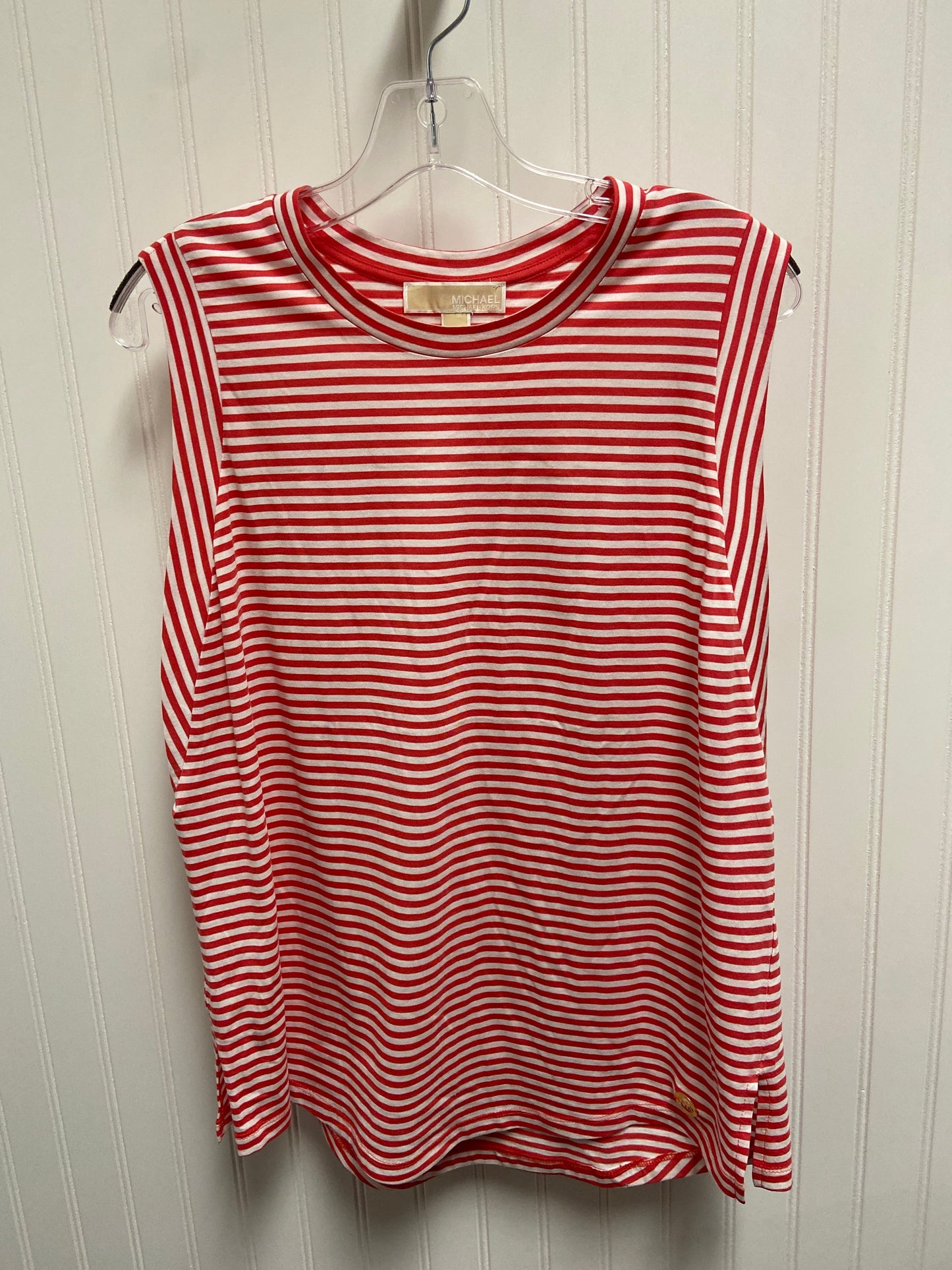 Top Sleeveless Basic By Michael By Michael Kors In Striped Pattern, Size: L