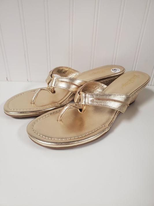 Sandals Designer By Lilly Pulitzer In Gold, Size: 8.5