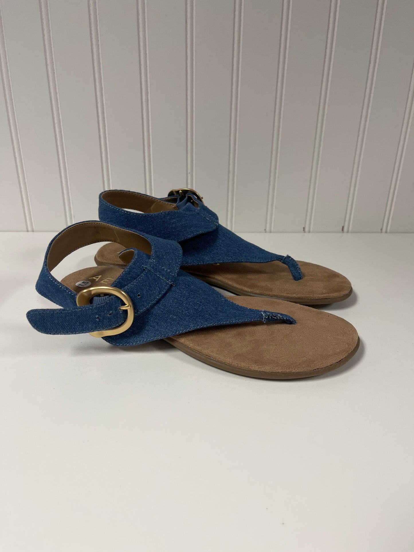 Sandals Flats By Aerosoles In Blue Denim, Size: 7.5