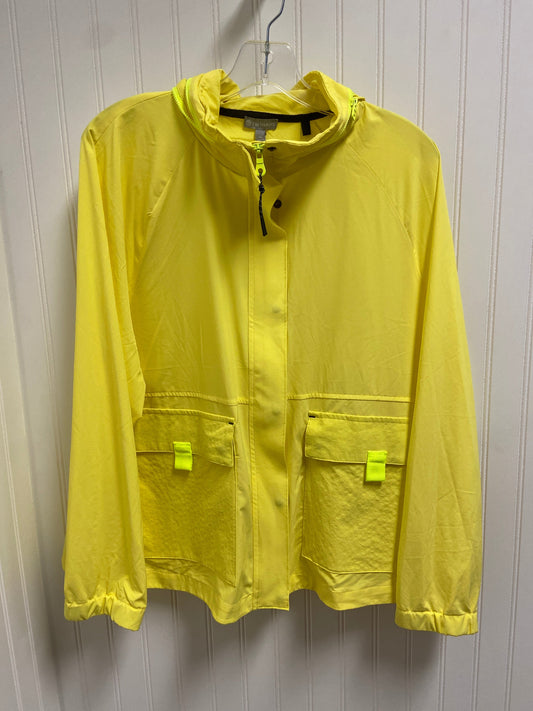 Jacket Windbreaker By Talbots In Yellow, Size: Xl