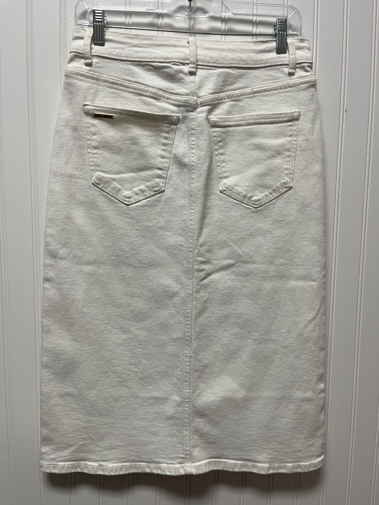 Skirt Midi By Michael By Michael Kors In White Denim, Size: 4