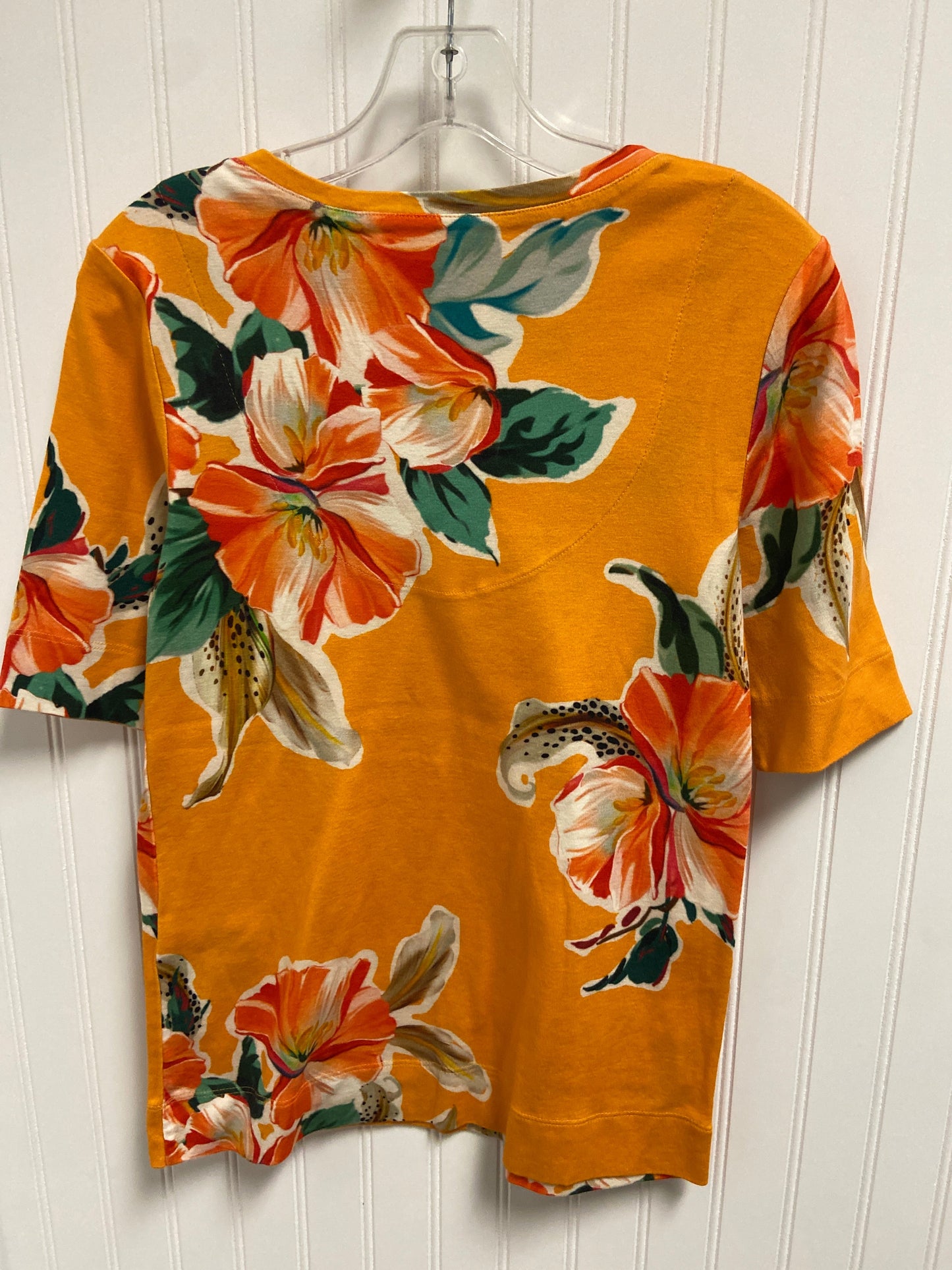 Top Short Sleeve Basic By Chicos In Orange, Size: S