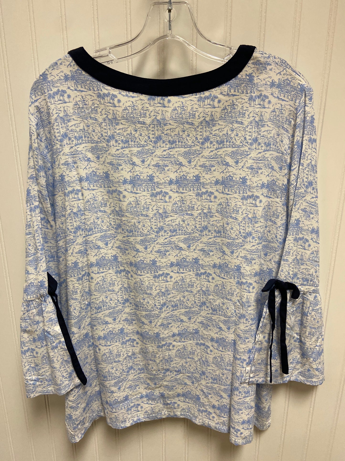 Top Long Sleeve By Disney Store In Blue & White, Size: Xl