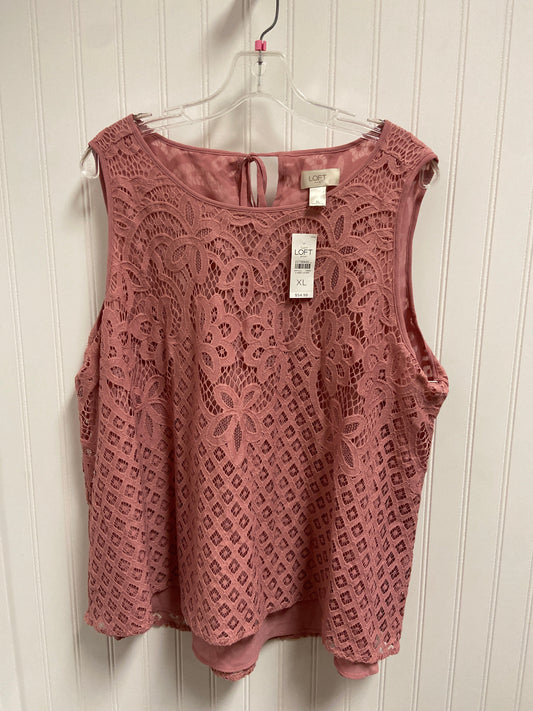 Top Sleeveless By Loft In Pink, Size: Xl