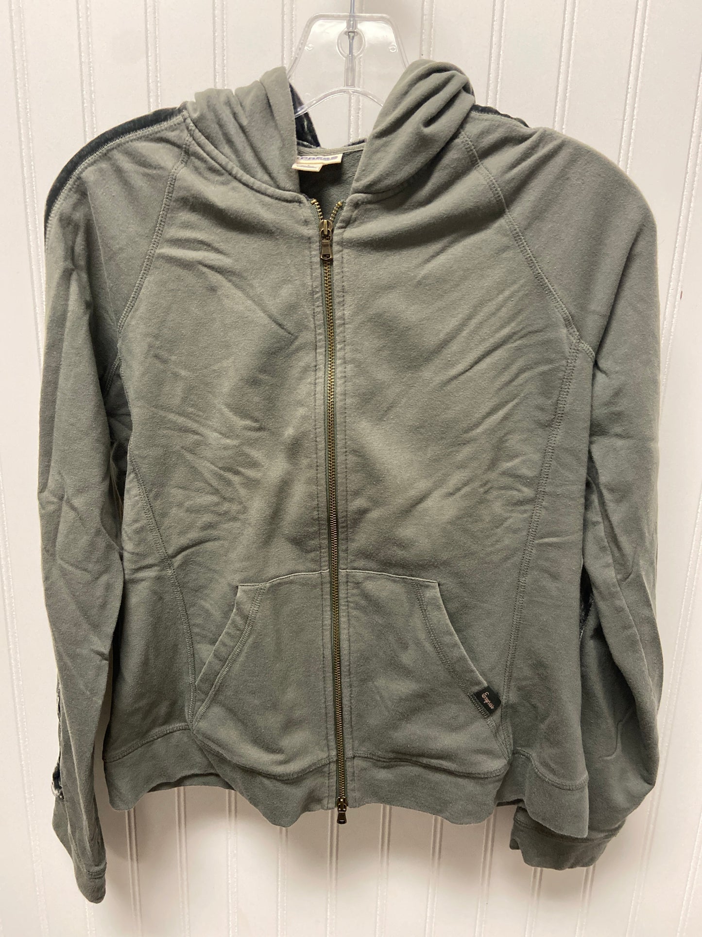 Sweatshirt Hoodie By Express In Green, Size: L