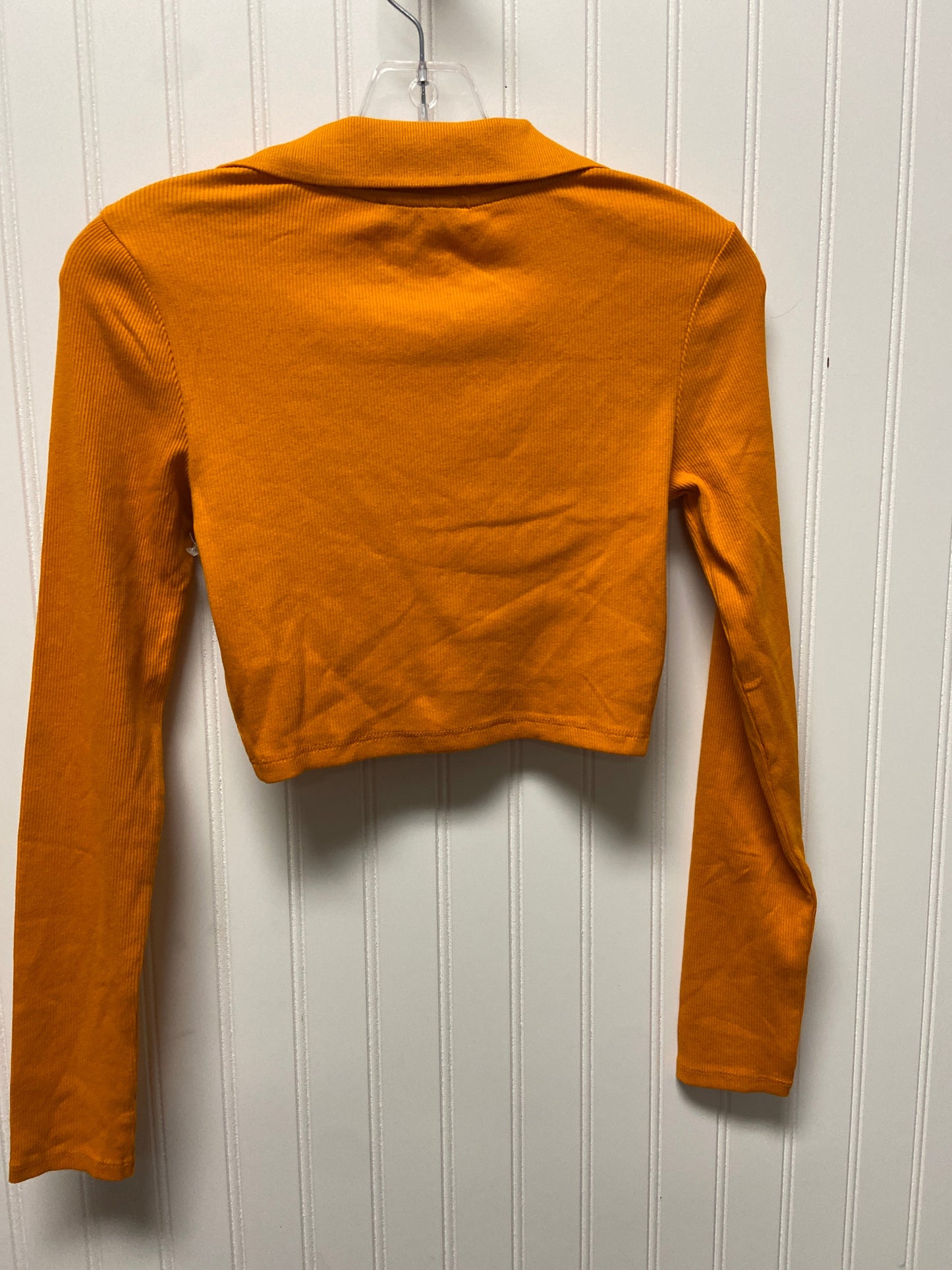 Top Long Sleeve Basic By Zara In Orange, Size: Sp