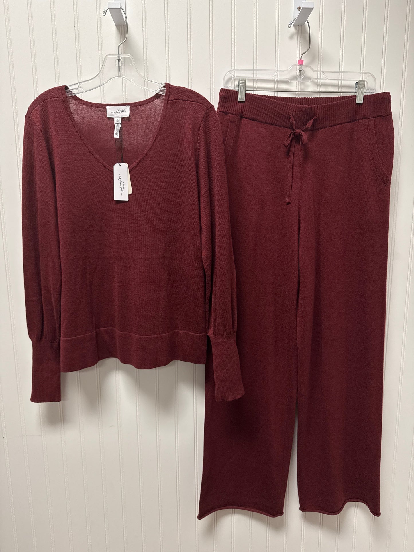 Lounge Set Pants By Soma In Maroon, Size: M