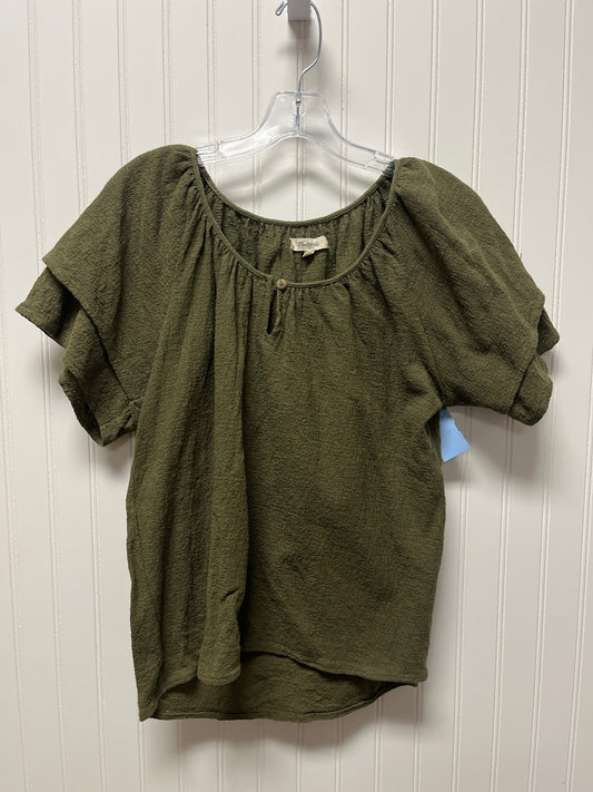 Top Short Sleeve By Madewell In Green, Size: M