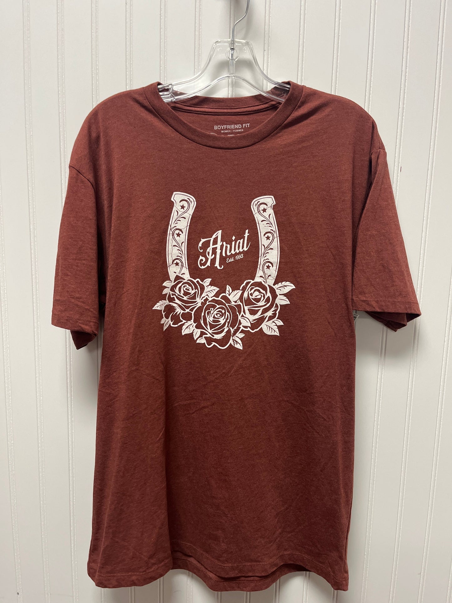 Top Short Sleeve Basic By Ariat In Brown, Size: L