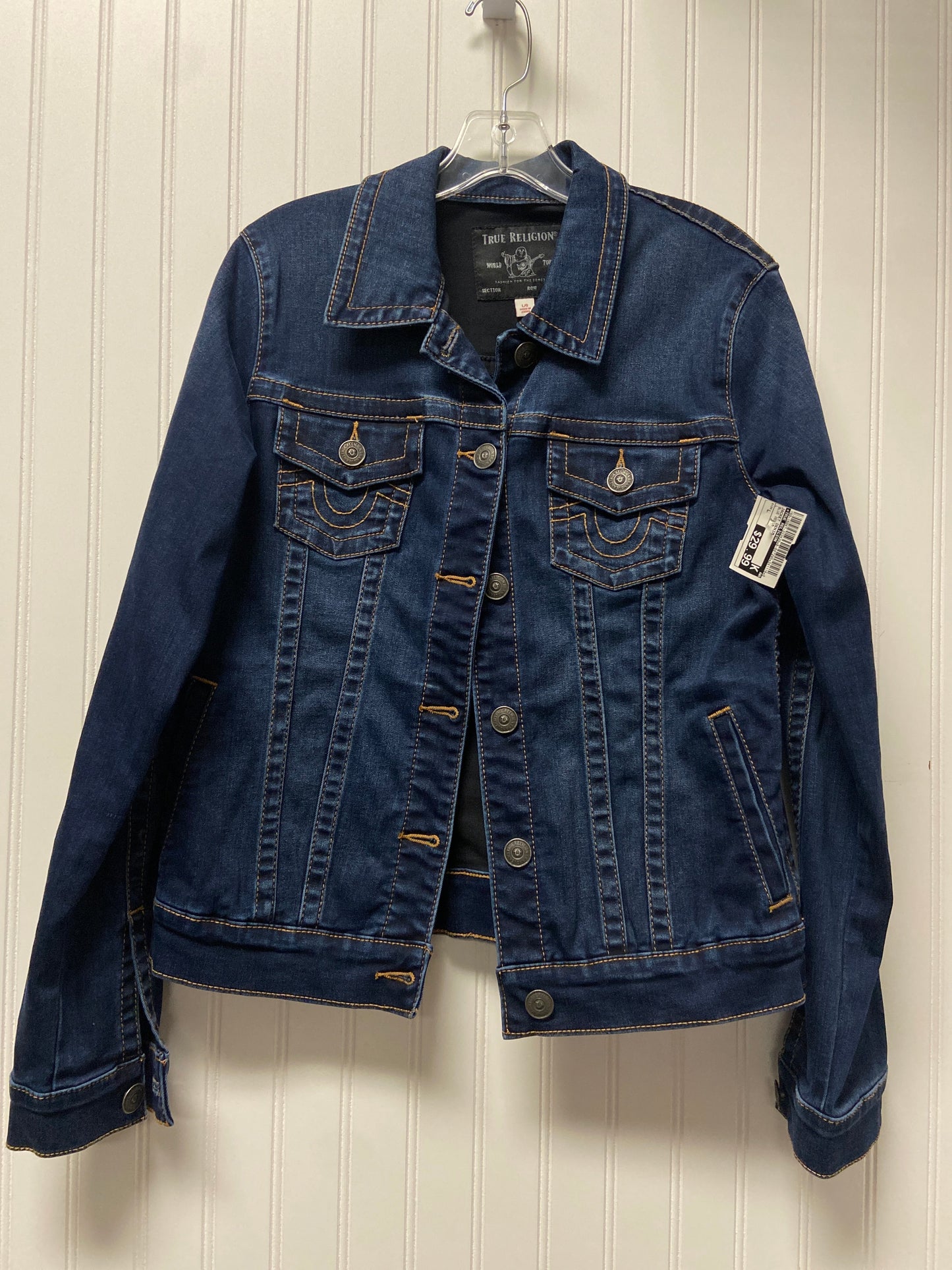 Jacket Denim By True Religion In Blue Denim, Size: L