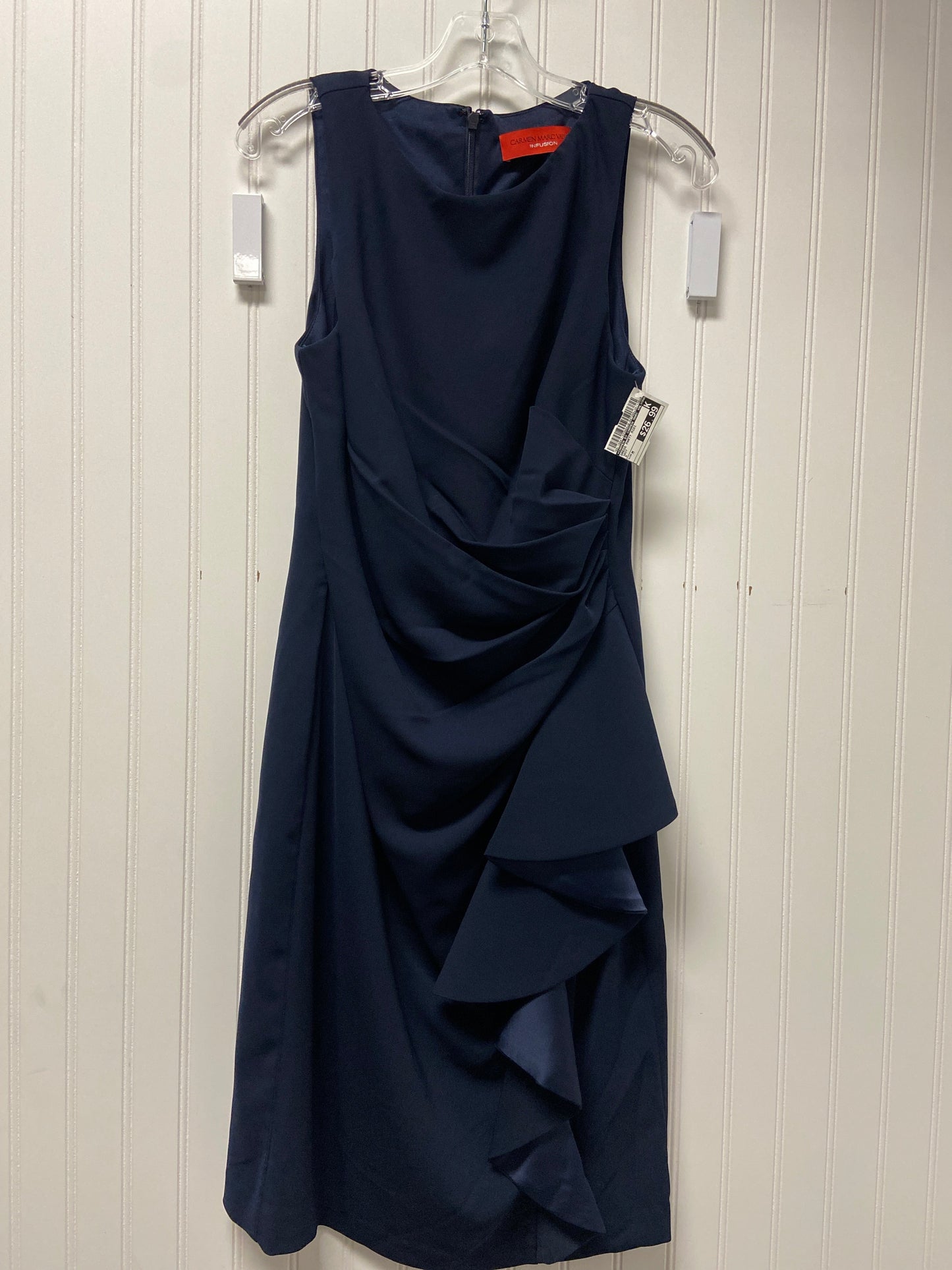 Dress Party Midi By Carmen By Carmen Marc Valvo In Navy, Size: M