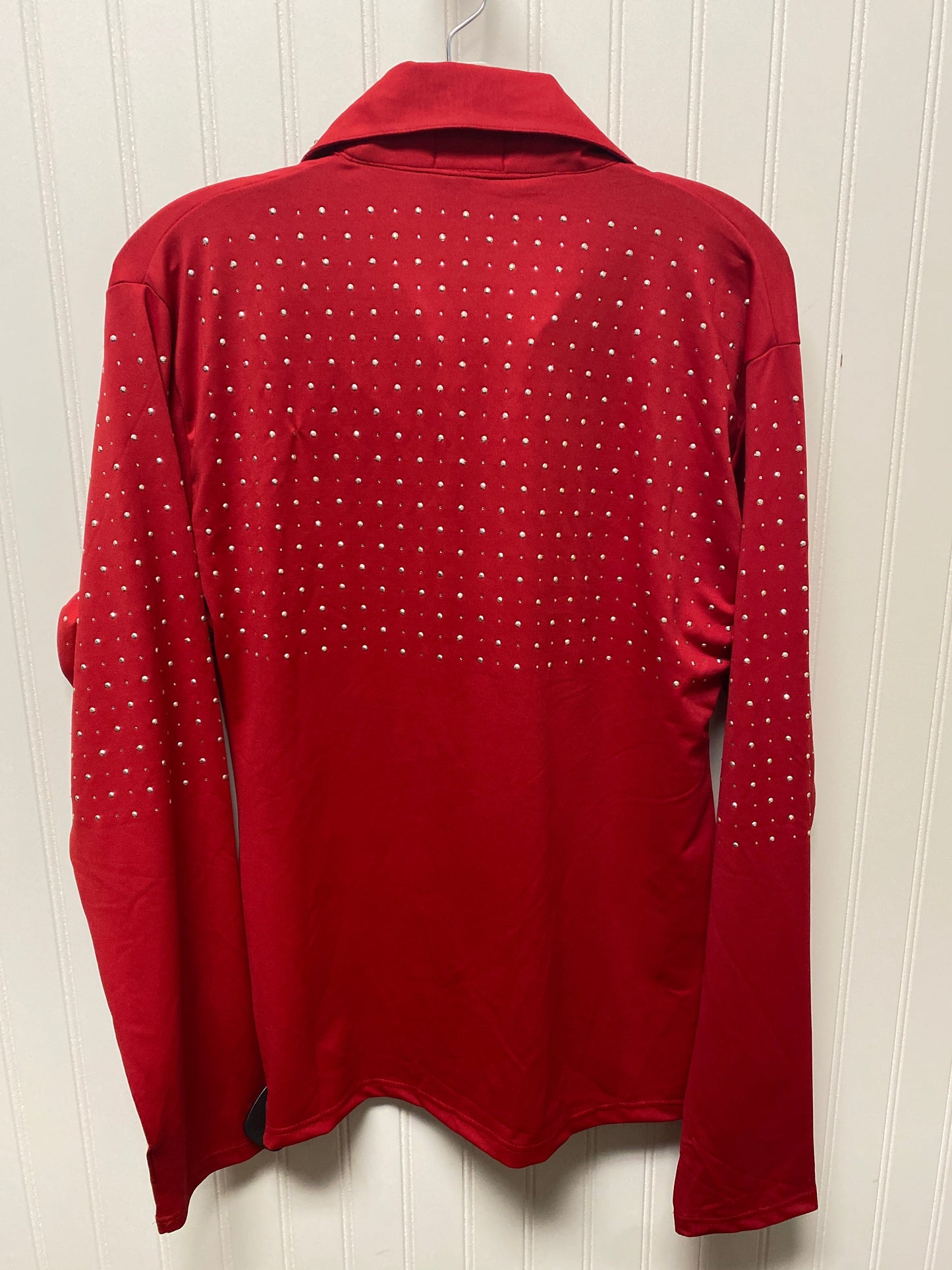 Athletic Top Long Sleeve Collar By Cmb In Red, Size: Xl