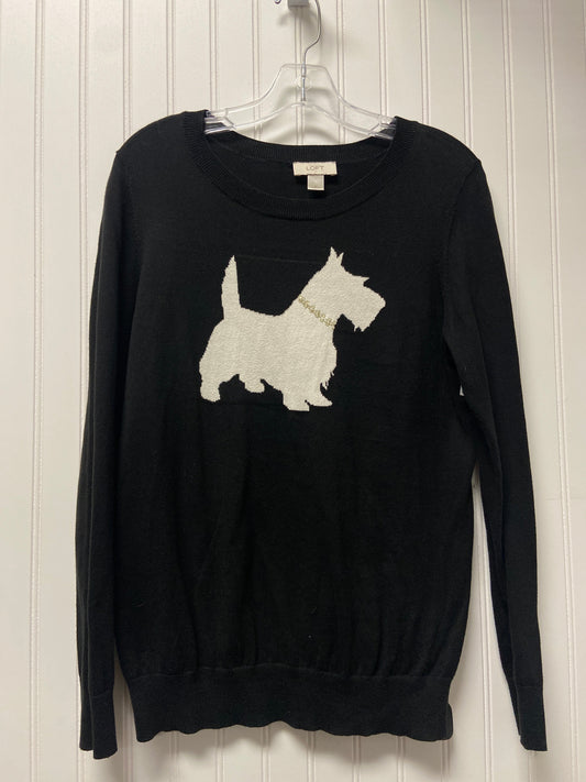 Sweater By Loft In Black & White, Size: M