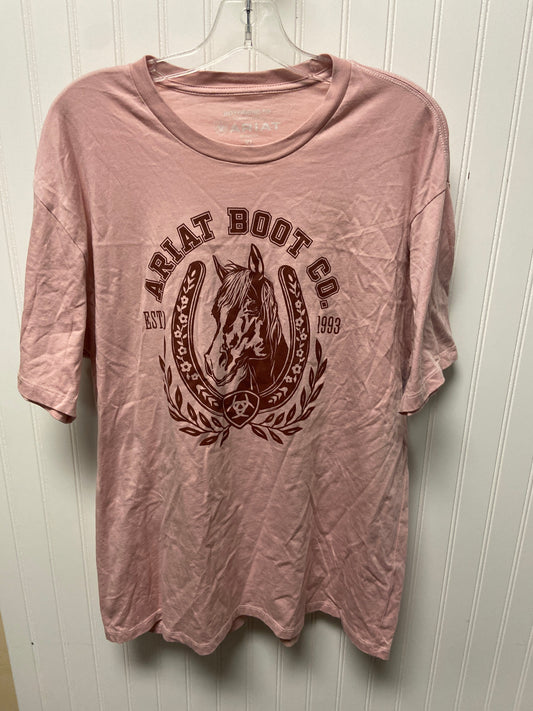 Top Short Sleeve Basic By Ariat In Pink, Size: Xl