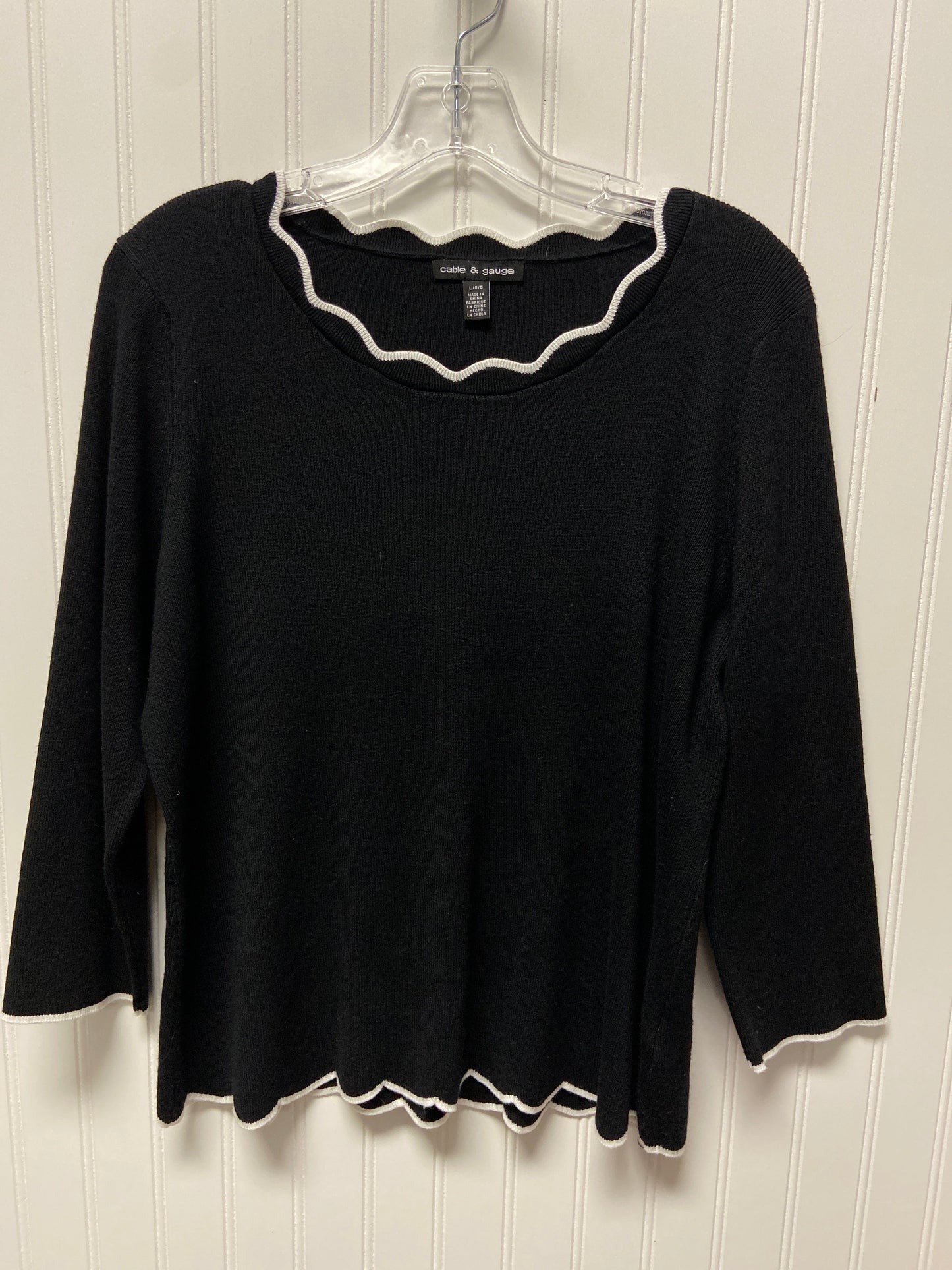 Sweater By Cable And Gauge In Black, Size: L