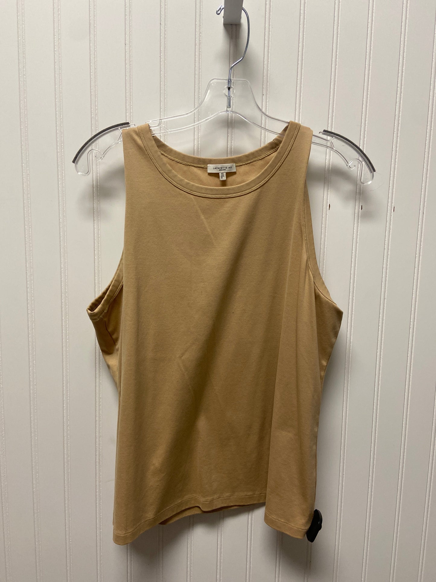 Top Sleeveless Designer By Lafayette 148 In Tan, Size: Xl