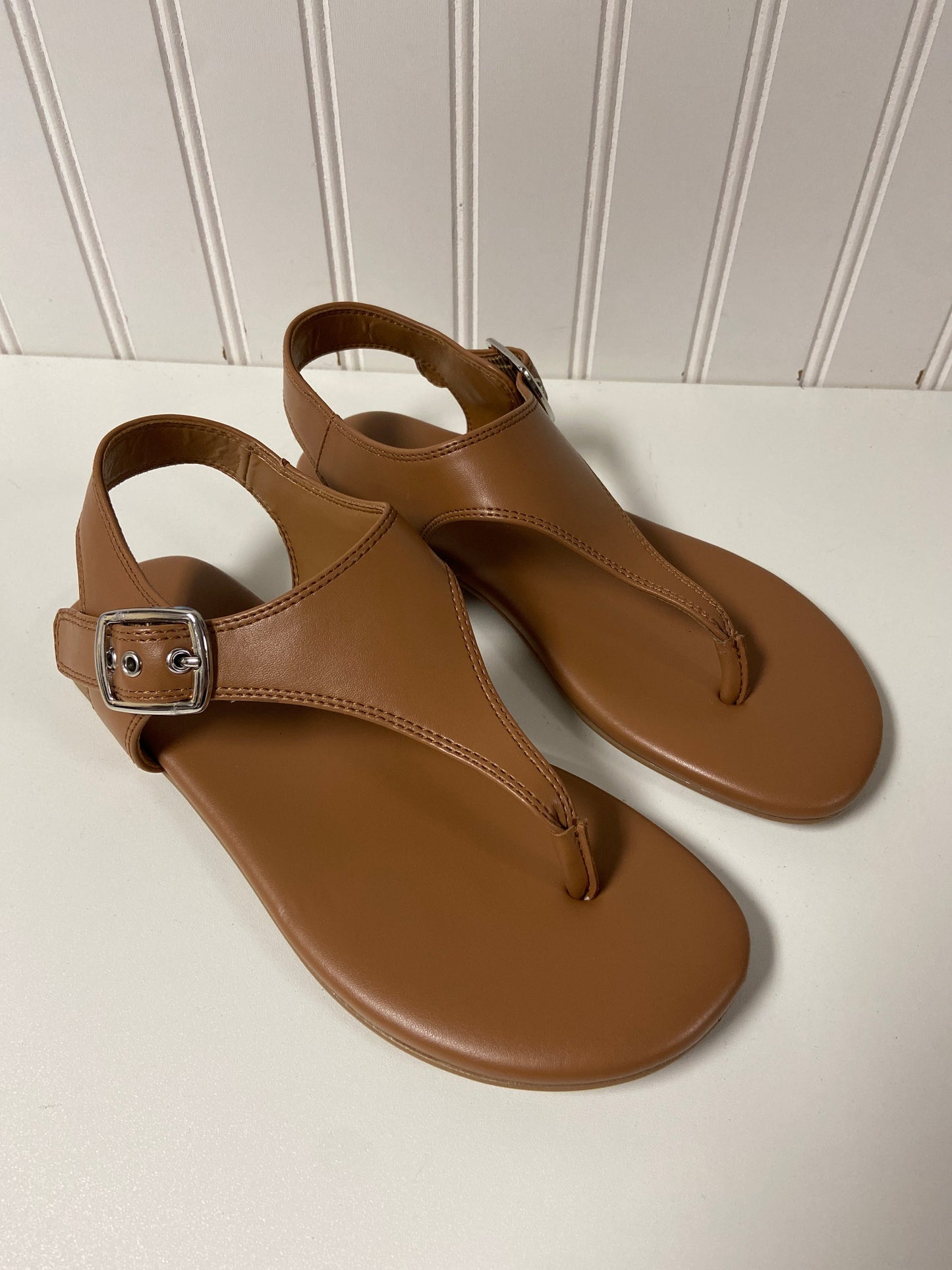 Sandals Flats By Calvin Klein In Tan, Size: 6