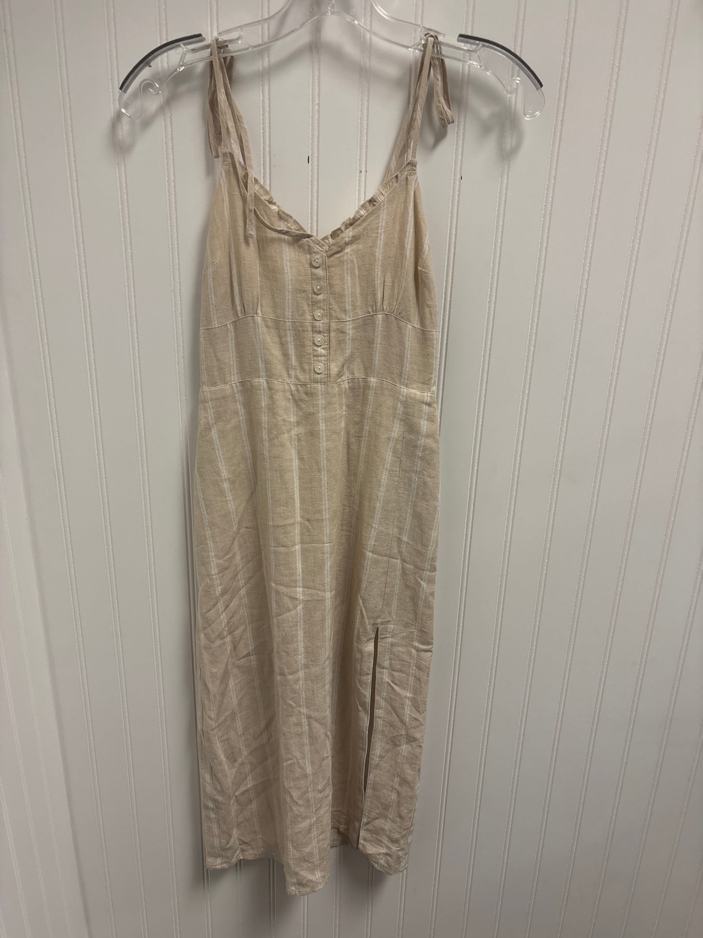 Dress Casual Midi By Abercrombie And Fitch In Beige, Size: Xxs