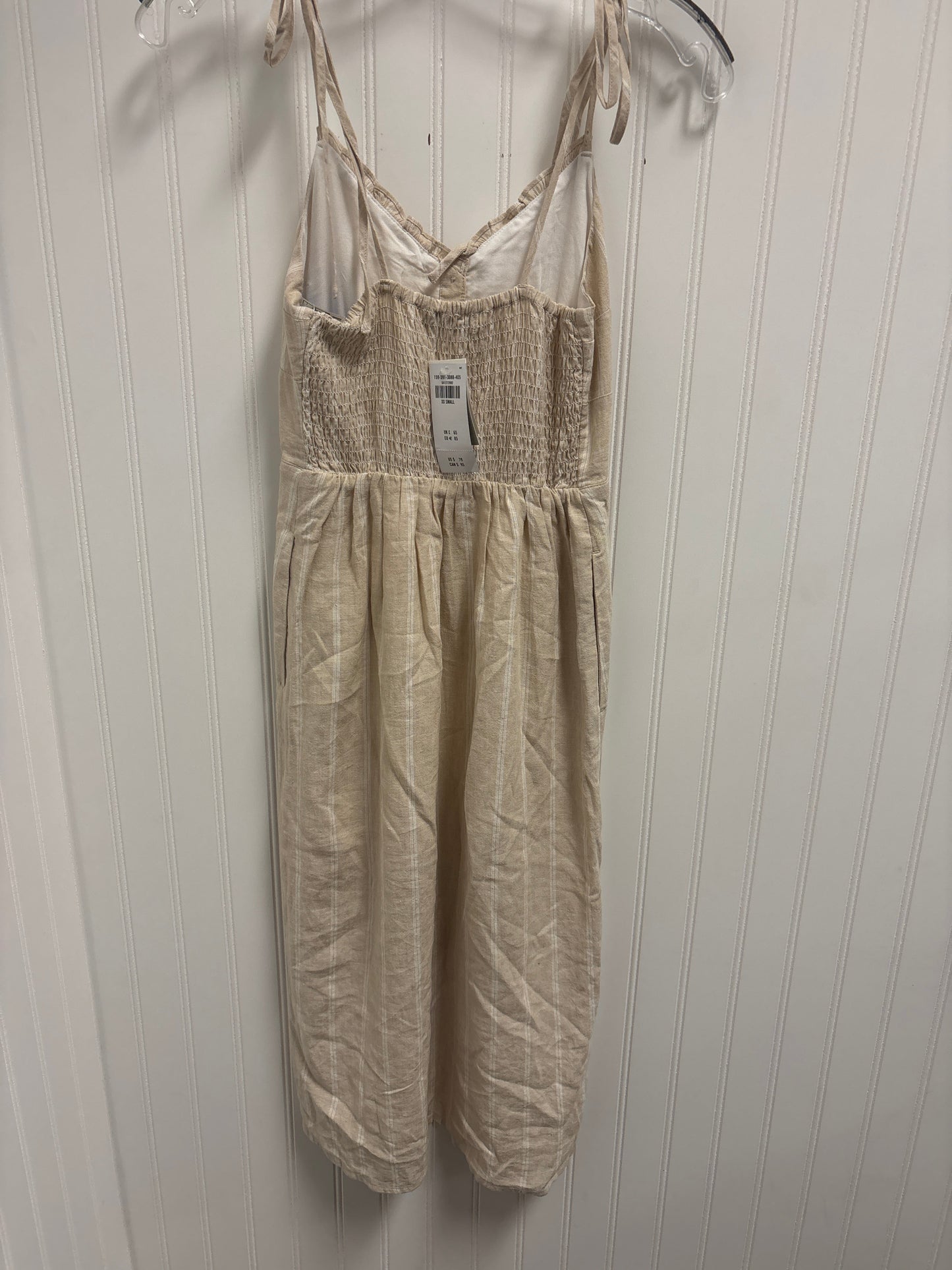 Dress Casual Midi By Abercrombie And Fitch In Beige, Size: Xxs