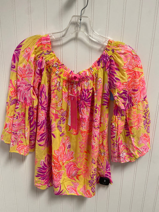 Top Long Sleeve Designer By Lilly Pulitzer In Yellow, Size: Xxs