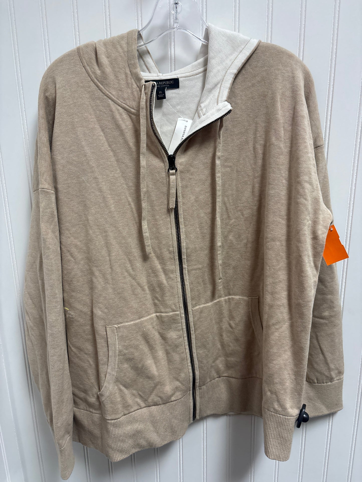 Sweatshirt Hoodie By Banana Republic In Beige, Size: Xl