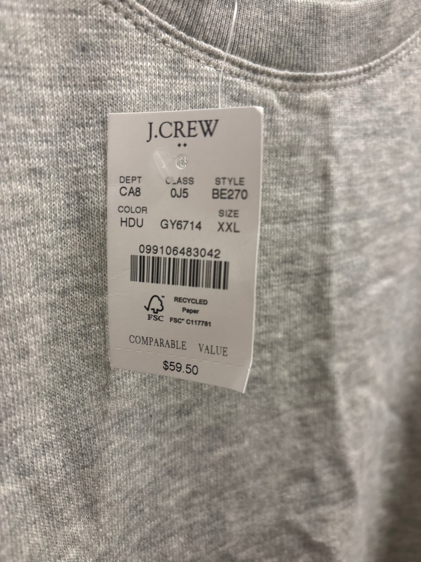 Sweatshirt Crewneck By J. Crew In Grey, Size: 1x