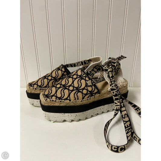 Sandals Luxury Designer By Stella Mccartney In Black & Cream, Size: 6