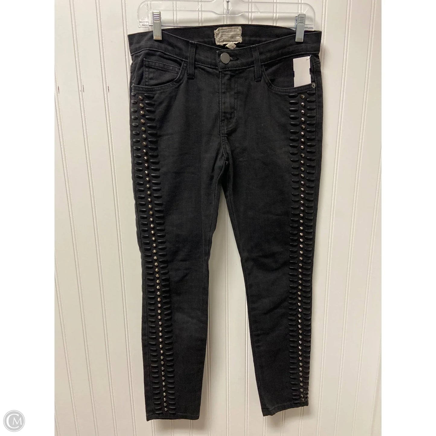 Jeans Straight By Current Elliott In Black Denim, Size: 4