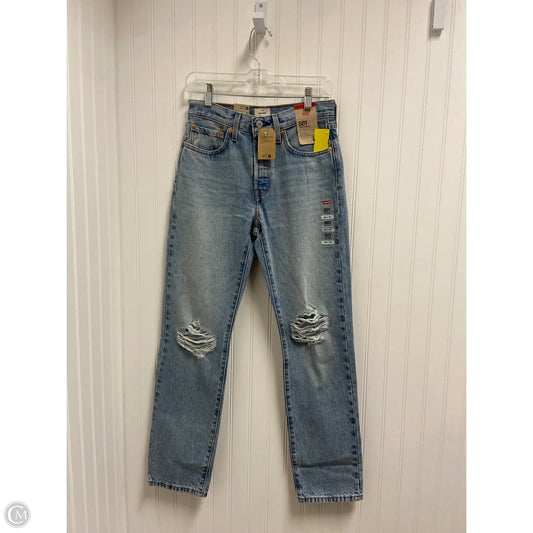 Jeans Straight By Levis In Blue Denim, Size: 2