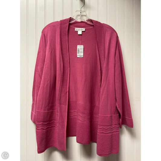 Sweater Cardigan By Christopher And Banks In Pink, Size: L